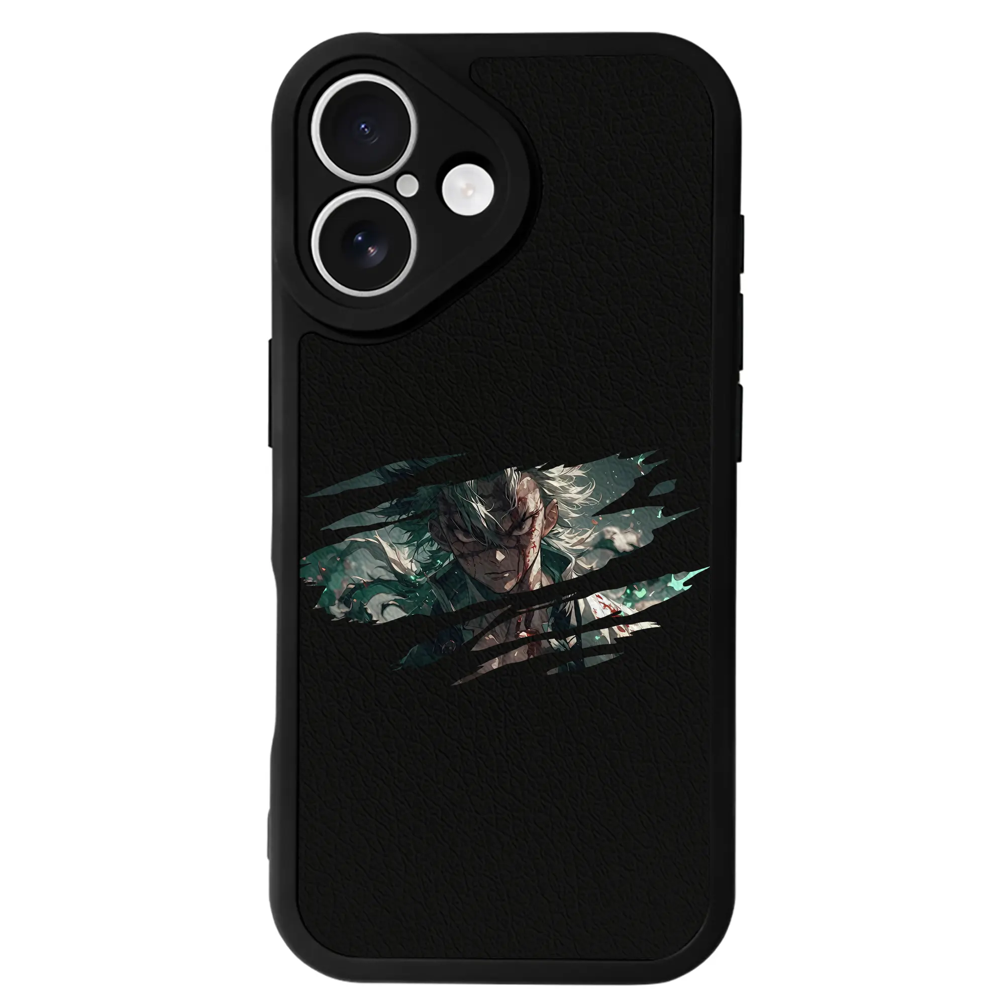 鬼滅の刃 グッズ,不死川 実弥 - IPhone 16シリーズ対応 ・ シリコンスマホケース ・ レザー調 ・ 高精度フィット ・ 耐衝撃 ・ ワイヤレス充電対応 ・ 精密カット